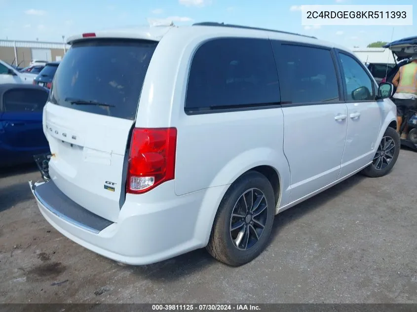 2019 Dodge Grand Caravan Gt VIN: 2C4RDGEG8KR511393 Lot: 39811125