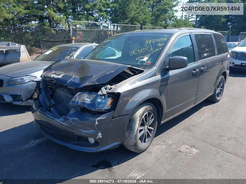 2019 Dodge Grand Caravan Gt VIN: 2C4RDGEG7KR591494 Lot: 39914273