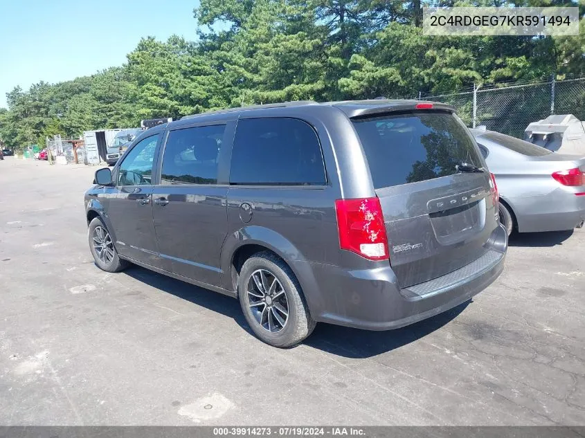 2019 Dodge Grand Caravan Gt VIN: 2C4RDGEG7KR591494 Lot: 39914273