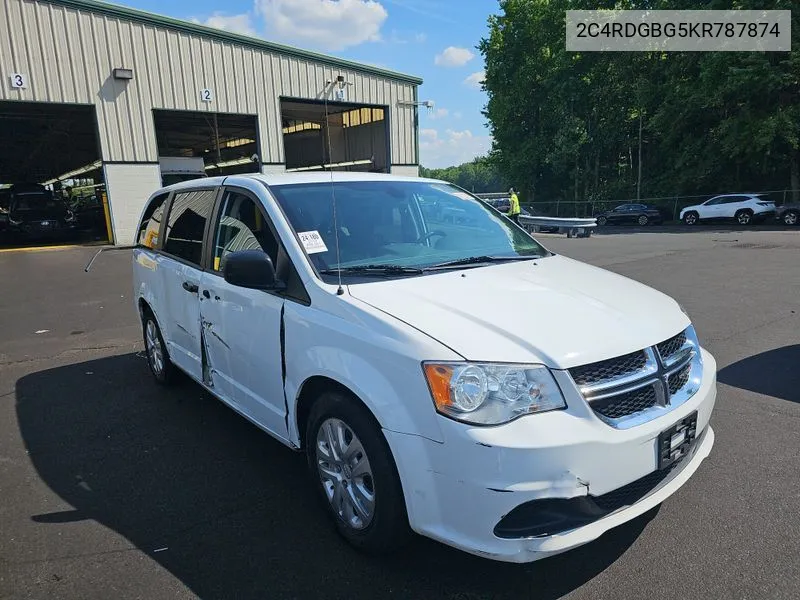 2019 Dodge Grand Caravan Se VIN: 2C4RDGBG5KR787874 Lot: 39951975