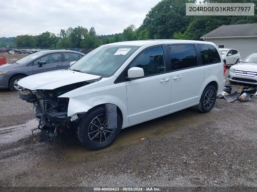 2019 Dodge Grand Caravan Gt VIN: 2C4RDGEG1KR577977 Lot: 40008423