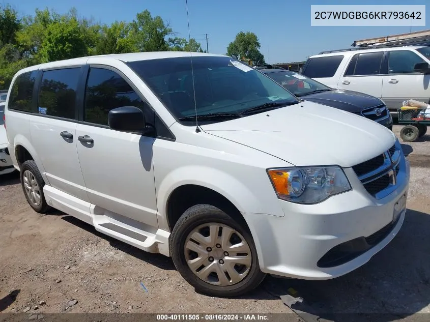 2C7WDGBG6KR793642 2019 Dodge Grand Caravan Se