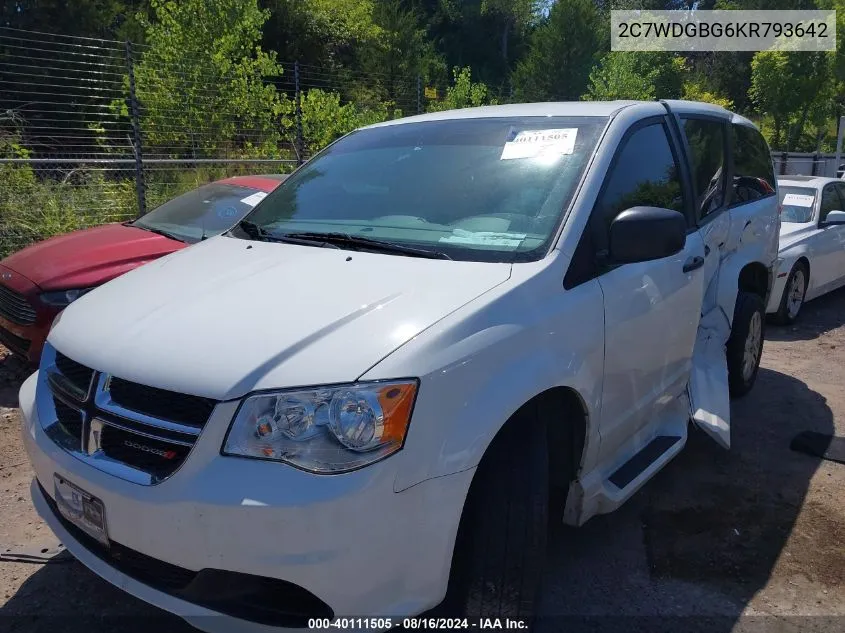 2019 Dodge Grand Caravan Se VIN: 2C7WDGBG6KR793642 Lot: 40111505