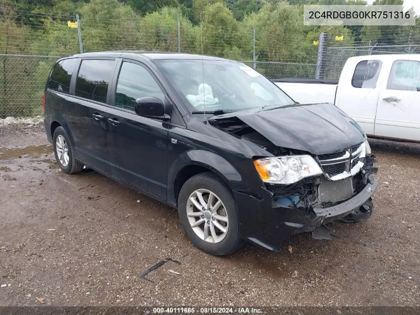 2019 Dodge Grand Caravan Se 35Th Anniversary Edition VIN: 2C4RDGBG0KR751316 Lot: 40111665