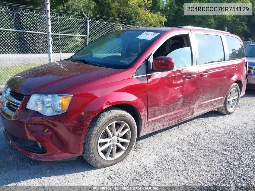 2019 Dodge Grand Caravan Sxt VIN: 2C4RDGCG7KR754129 Lot: 40132142