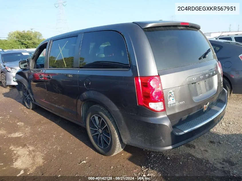 2C4RDGEGXKR567951 2019 Dodge Grand Caravan Gt