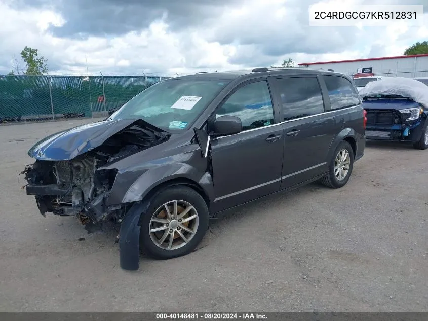 2C4RDGCG7KR512831 2019 Dodge Grand Caravan Sxt