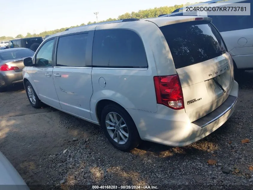 2019 Dodge Grand Caravan Sxt VIN: 2C4RDGCG7KR773781 Lot: 40168203