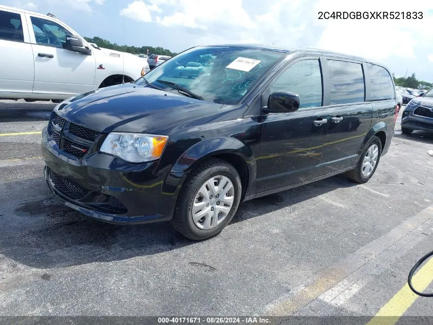 2C4RDGBGXKR521833 2019 Dodge Grand Caravan Se