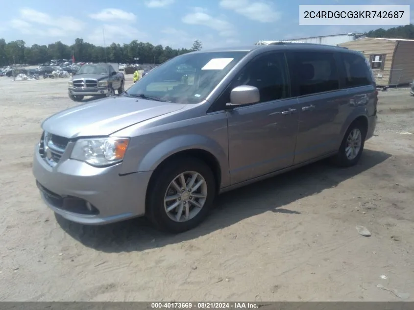 2C4RDGCG3KR742687 2019 Dodge Grand Caravan Sxt