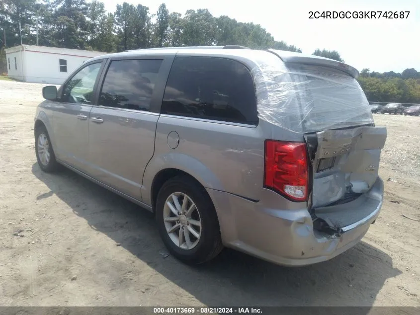 2C4RDGCG3KR742687 2019 Dodge Grand Caravan Sxt