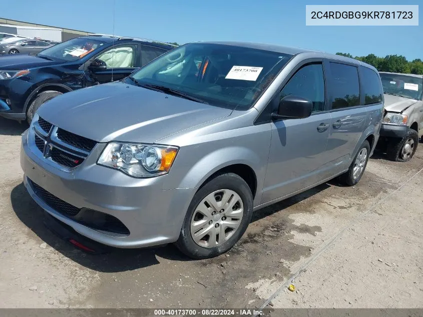 2019 Dodge Grand Caravan Se VIN: 2C4RDGBG9KR781723 Lot: 40173700