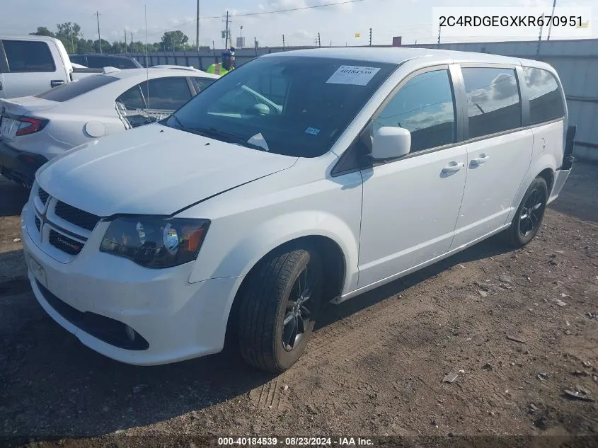 2C4RDGEGXKR670951 2019 Dodge Grand Caravan Gt