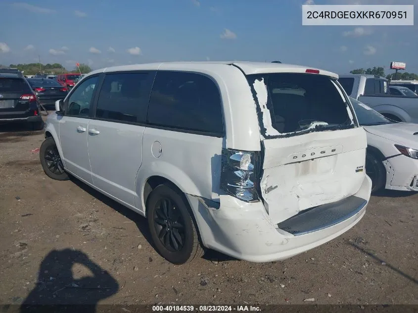 2C4RDGEGXKR670951 2019 Dodge Grand Caravan Gt