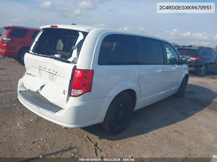 2C4RDGEGXKR670951 2019 Dodge Grand Caravan Gt