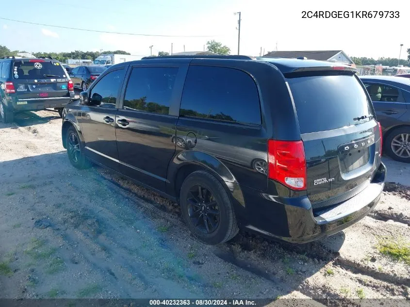 2019 Dodge Grand Caravan Gt VIN: 2C4RDGEG1KR679733 Lot: 40232363