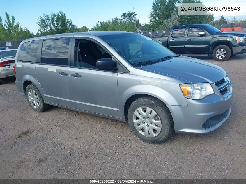 2C4RDGBG8KR798643 2019 Dodge Grand Caravan Se