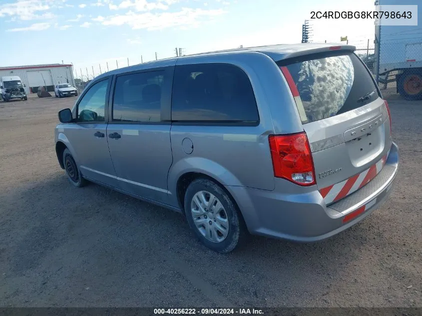 2C4RDGBG8KR798643 2019 Dodge Grand Caravan Se