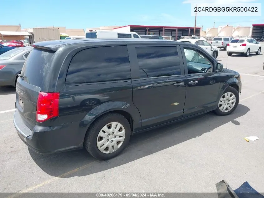 2019 Dodge Grand Caravan Se VIN: 2C4RDGBG5KR500422 Lot: 40266179