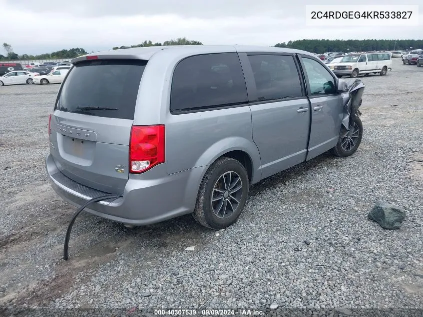 2019 Dodge Grand Caravan Gt VIN: 2C4RDGEG4KR533827 Lot: 40307539