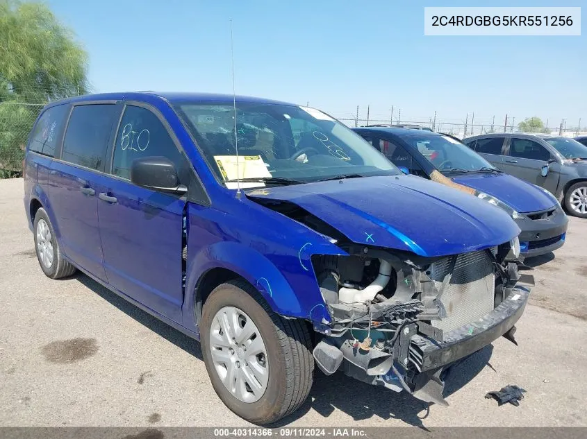 2C4RDGBG5KR551256 2019 Dodge Grand Caravan Se