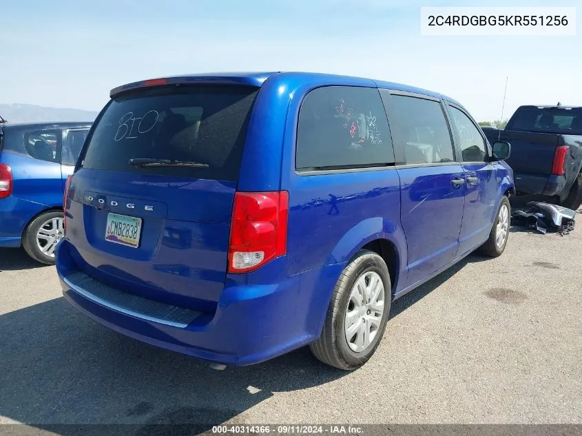 2C4RDGBG5KR551256 2019 Dodge Grand Caravan Se