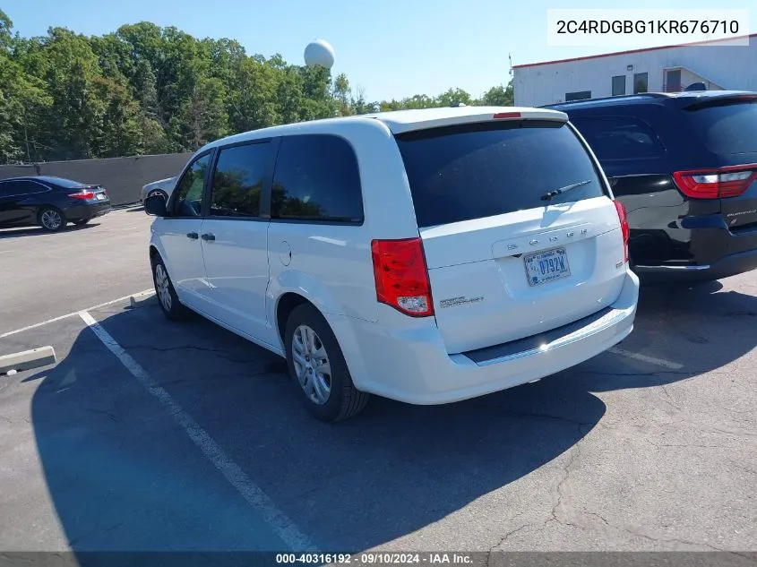 2019 Dodge Grand Caravan Se VIN: 2C4RDGBG1KR676710 Lot: 40316192