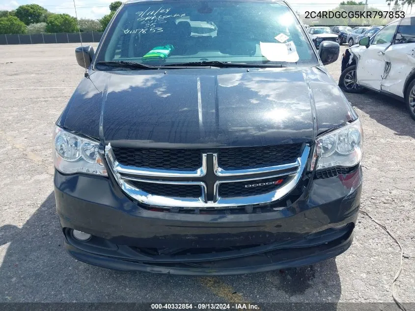 2019 Dodge Grand Caravan Sxt VIN: 2C4RDGCG5KR797853 Lot: 40332854