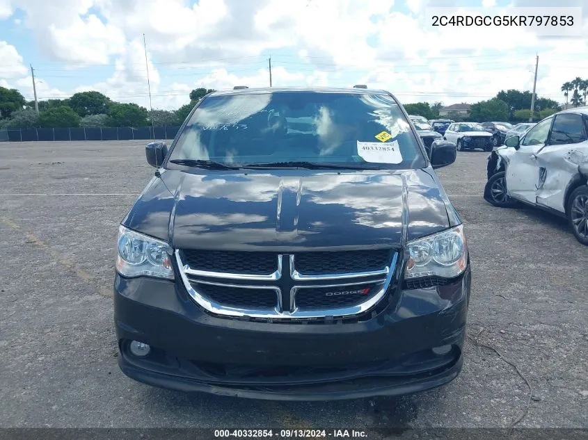 2019 Dodge Grand Caravan Sxt VIN: 2C4RDGCG5KR797853 Lot: 40332854