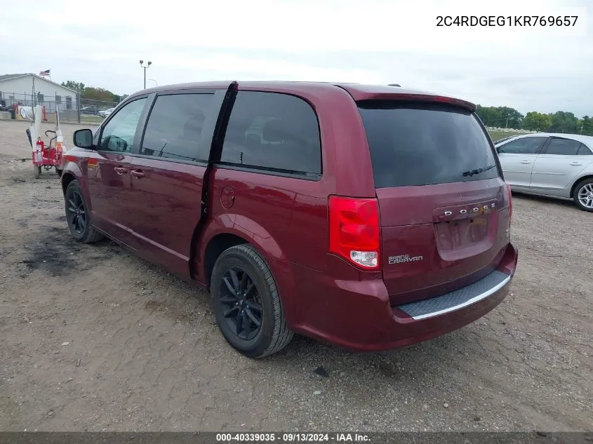 2C4RDGEG1KR769657 2019 Dodge Grand Caravan Gt