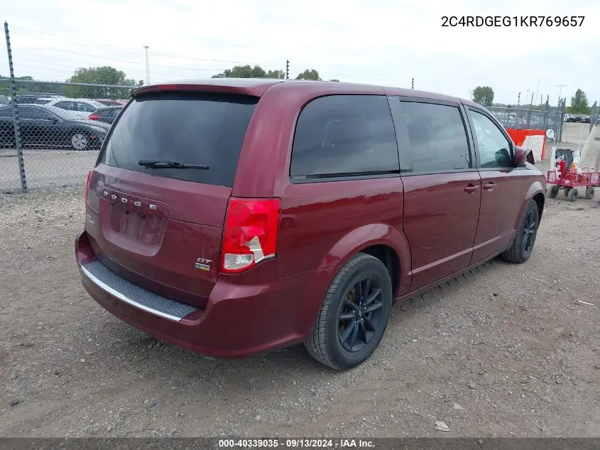 2019 Dodge Grand Caravan Gt VIN: 2C4RDGEG1KR769657 Lot: 40339035