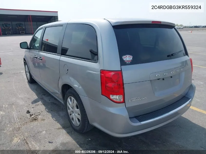 2C4RDGBG3KR559324 2019 Dodge Grand Caravan Se