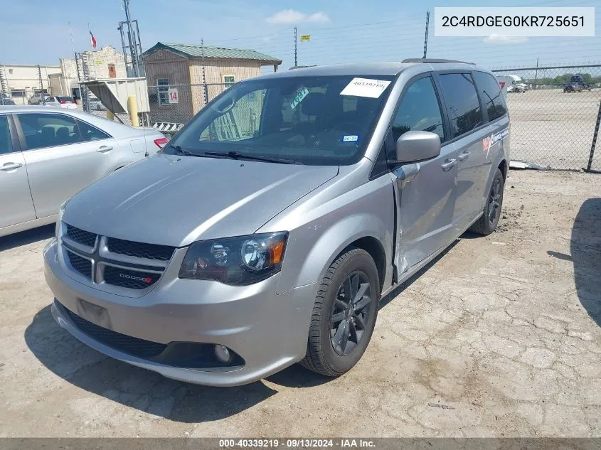 2C4RDGEG0KR725651 2019 Dodge Grand Caravan Gt