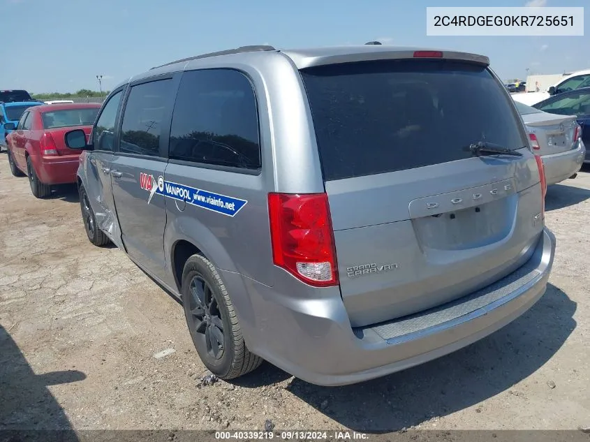 2C4RDGEG0KR725651 2019 Dodge Grand Caravan Gt