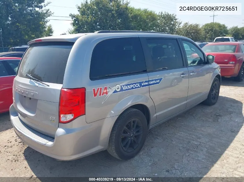 2C4RDGEG0KR725651 2019 Dodge Grand Caravan Gt