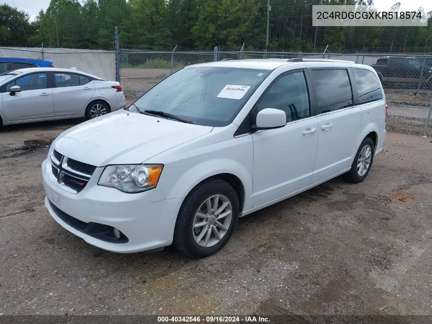 2019 Dodge Grand Caravan Sxt VIN: 2C4RDGCGXKR518574 Lot: 40342546