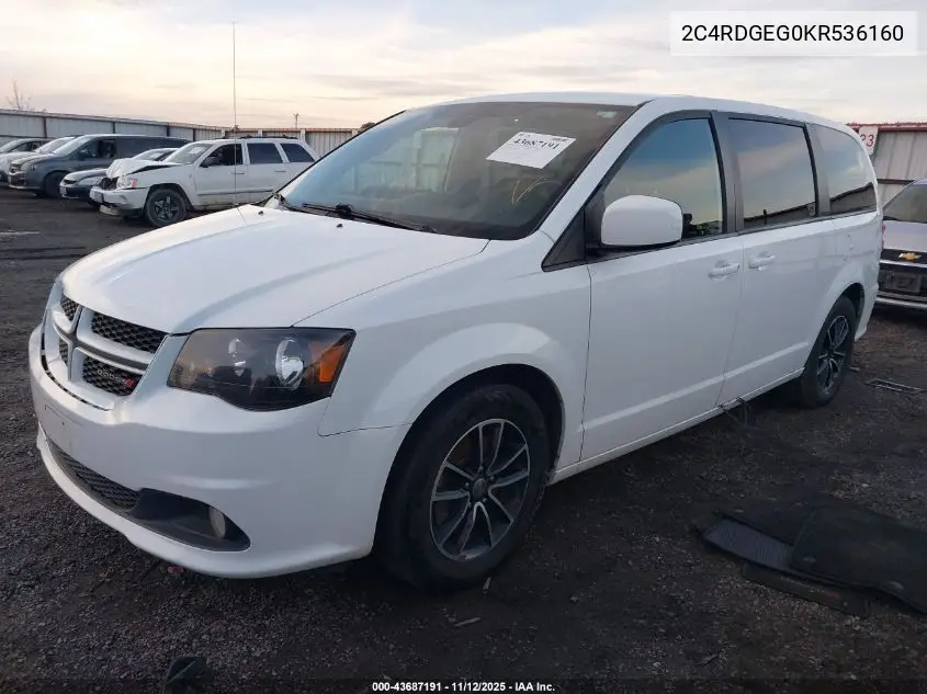 2C4RDGEG0KR536160 2019 Dodge Grand Caravan Gt