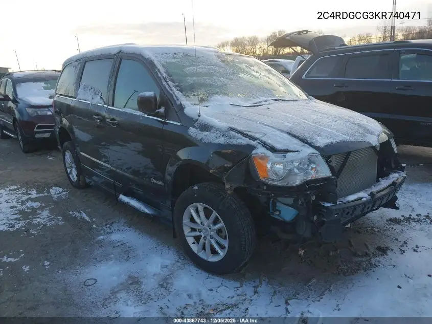 2C4RDGCG3KR740471 2019 Dodge Grand Caravan Sxt