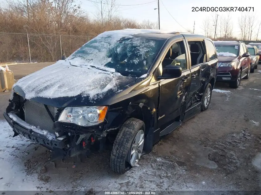 2C4RDGCG3KR740471 2019 Dodge Grand Caravan Sxt