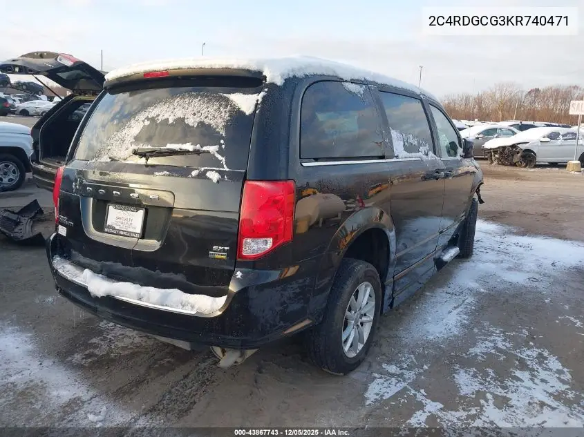 2C4RDGCG3KR740471 2019 Dodge Grand Caravan Sxt