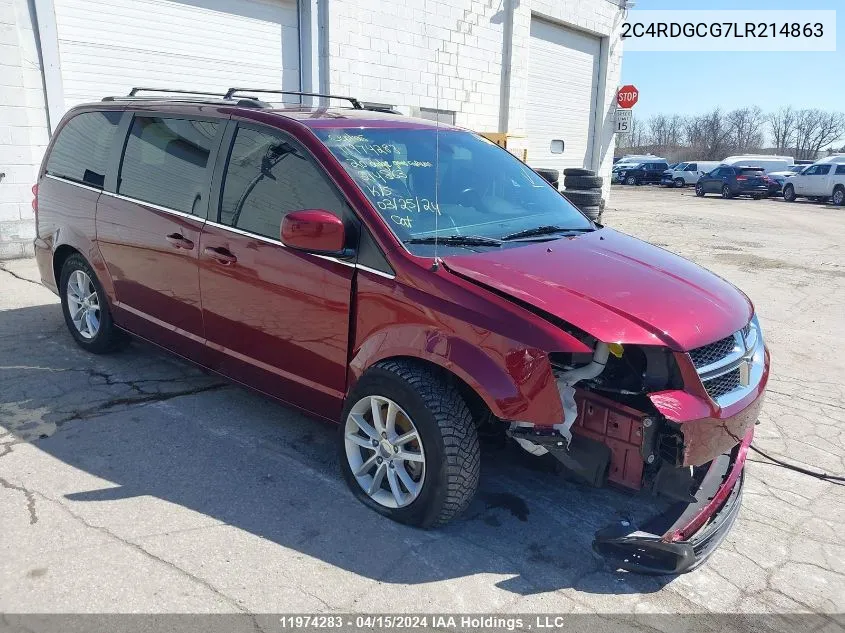 2020 Dodge Grand Caravan Sxt VIN: 2C4RDGCG7LR214863 Lot: 11974283