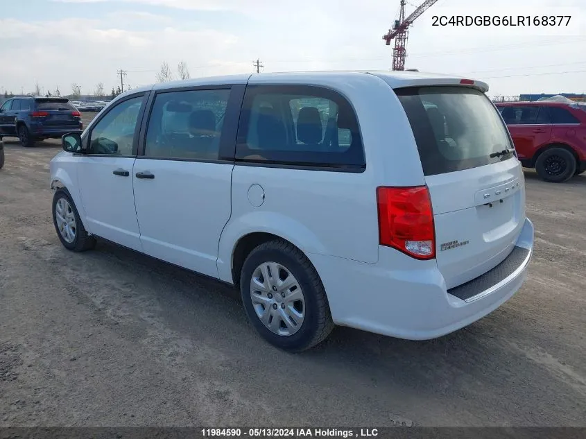 2020 Dodge Grand Caravan Se VIN: 2C4RDGBG6LR168377 Lot: 11984590