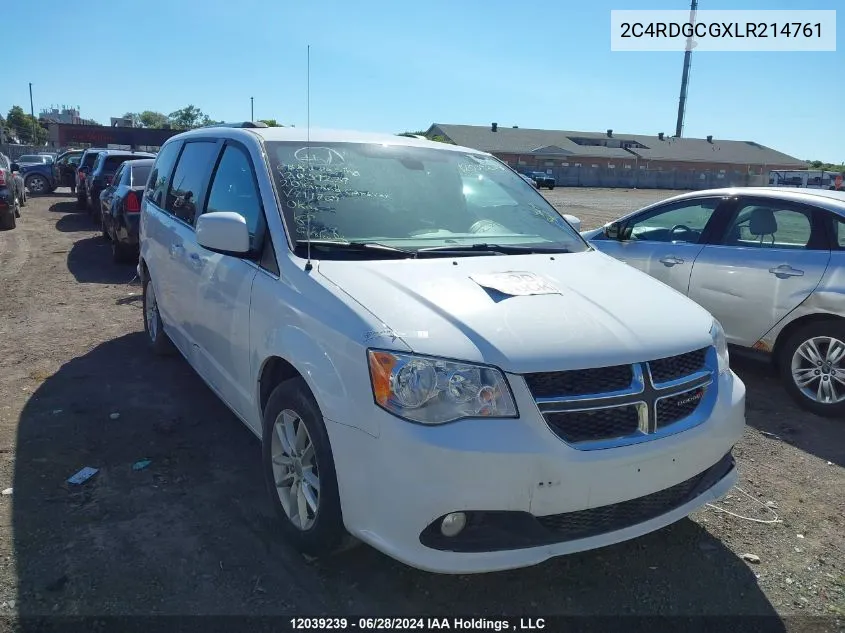 2020 Dodge Grand Caravan Premium Plus VIN: 2C4RDGCGXLR214761 Lot: 12039239