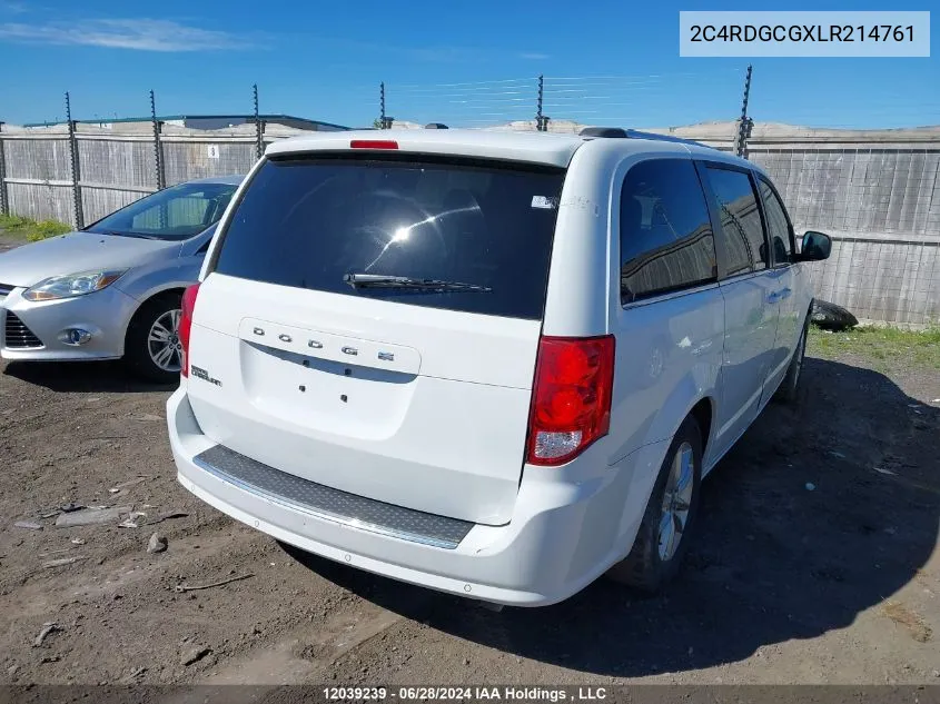 2020 Dodge Grand Caravan Premium Plus VIN: 2C4RDGCGXLR214761 Lot: 12039239