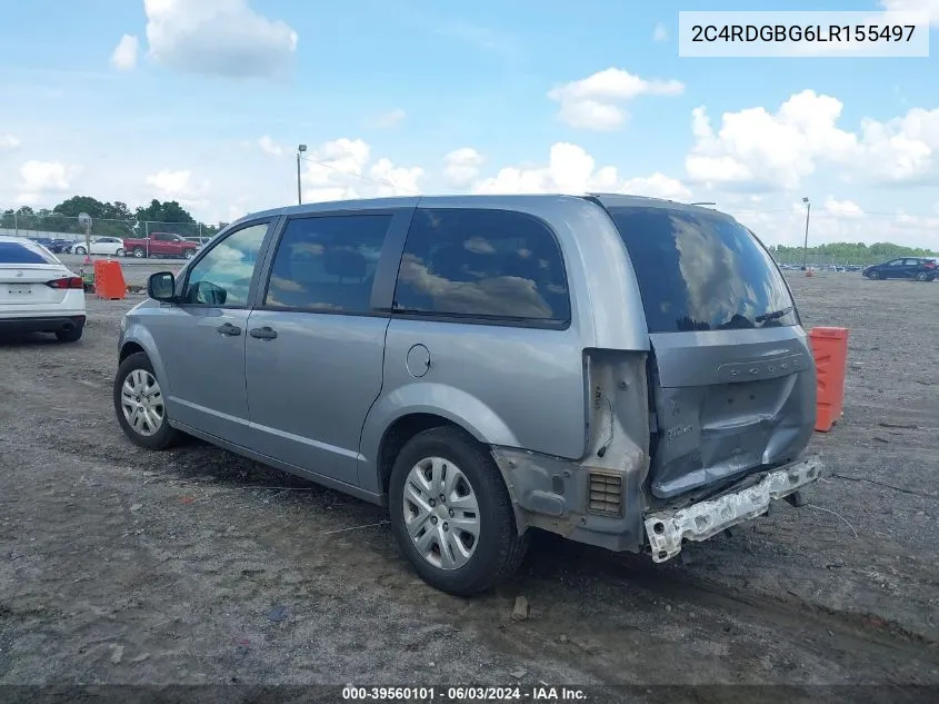 2020 Dodge Grand Caravan Se VIN: 2C4RDGBG6LR155497 Lot: 39560101