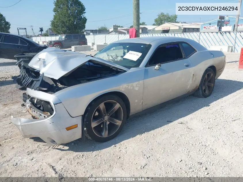 2C3CDYAGXCH246294 2012 Dodge Challenger Sxt