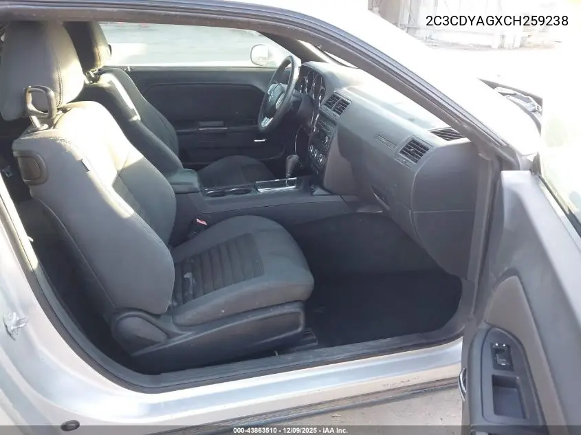 2C3CDYAGXCH259238 2012 Dodge Challenger Sxt