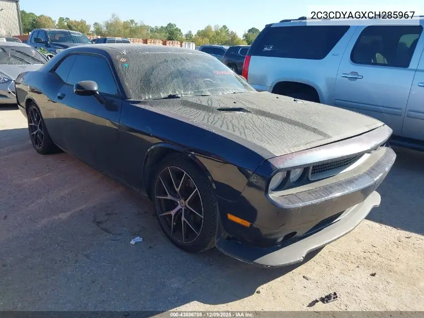 2C3CDYAGXCH285967 2012 Dodge Challenger Sxt