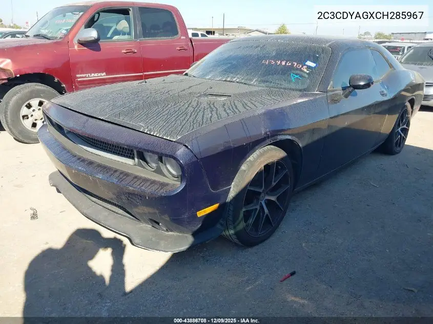 2C3CDYAGXCH285967 2012 Dodge Challenger Sxt