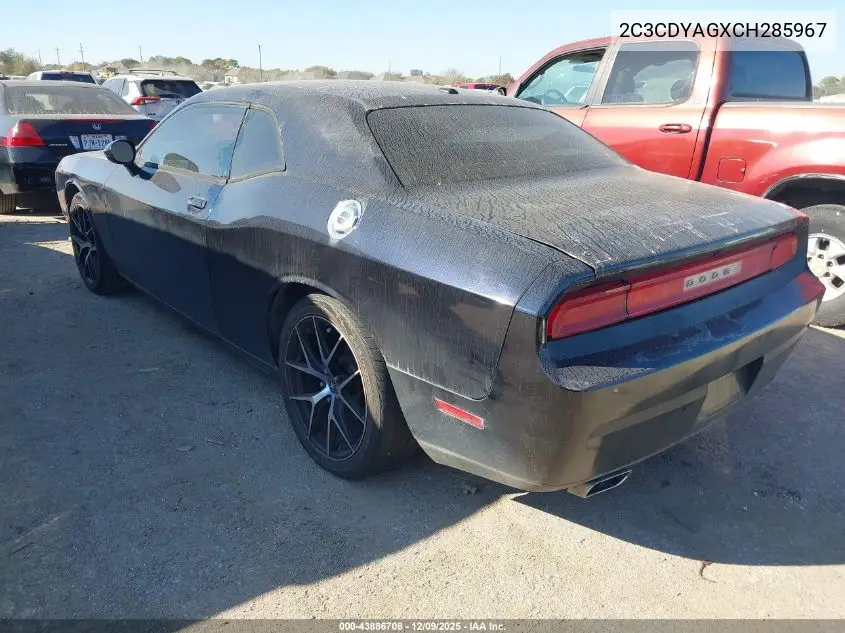 2C3CDYAGXCH285967 2012 Dodge Challenger Sxt